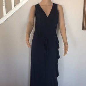 BANANA REPUBLIC (M) Sleeveless Navy Wrap Dress